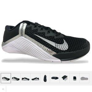Womens Nike Metcon 6 Training/CrossFit Shoes Black/Metallic Silver